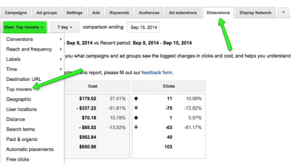 adwords dimensions