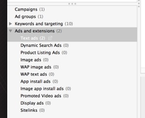AdWords 11 Campaign, Ad Group, and Keywords tabs