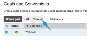 Bing Ads Universal Event Tag
