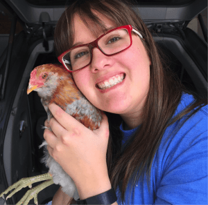 allison with the chicken