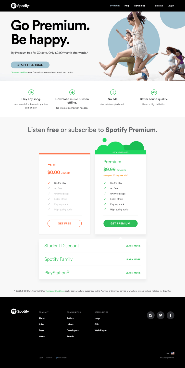 Spotify PPC Landing Page | Disruptive Advertising