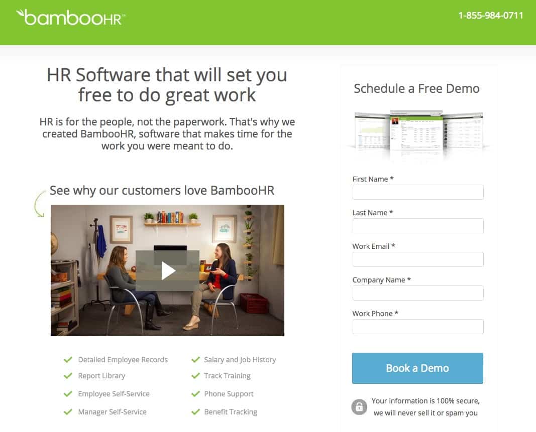 Bamboo HR's Video Landing Page | Disruptive Advertising