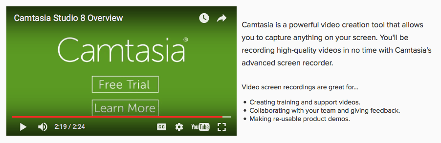 Camtasia's Landing Page Video | Disruptive Advertising