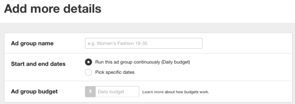 pinterest promoted pins ad groups 