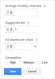 Using Keyword Filters in the Google Keyword Planner | Disruptive Advertising