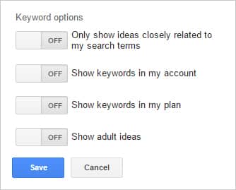 Using Keyword Options in the Google Keyword Planner | Disruptive Advertising