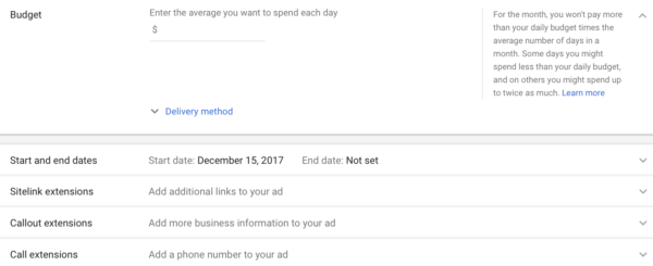 Google Adwords campaign creation 