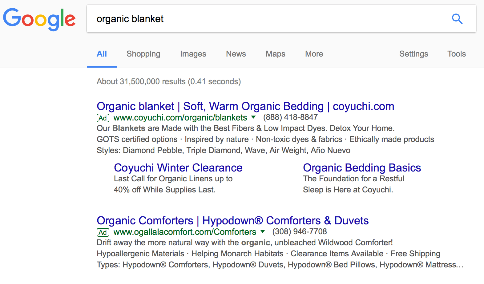 Google Adwords' broad match