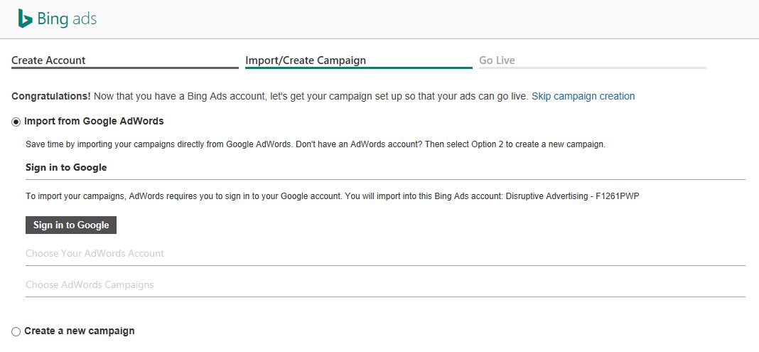 Import Your AdWords Campaigns into Bing Ads | Disruptive Advertising