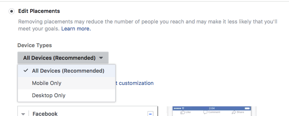 Facebook Ad optimization 