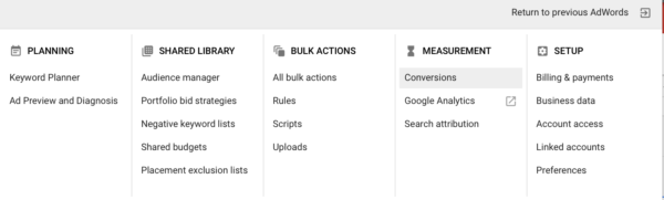 Google AdWords conversion tracking