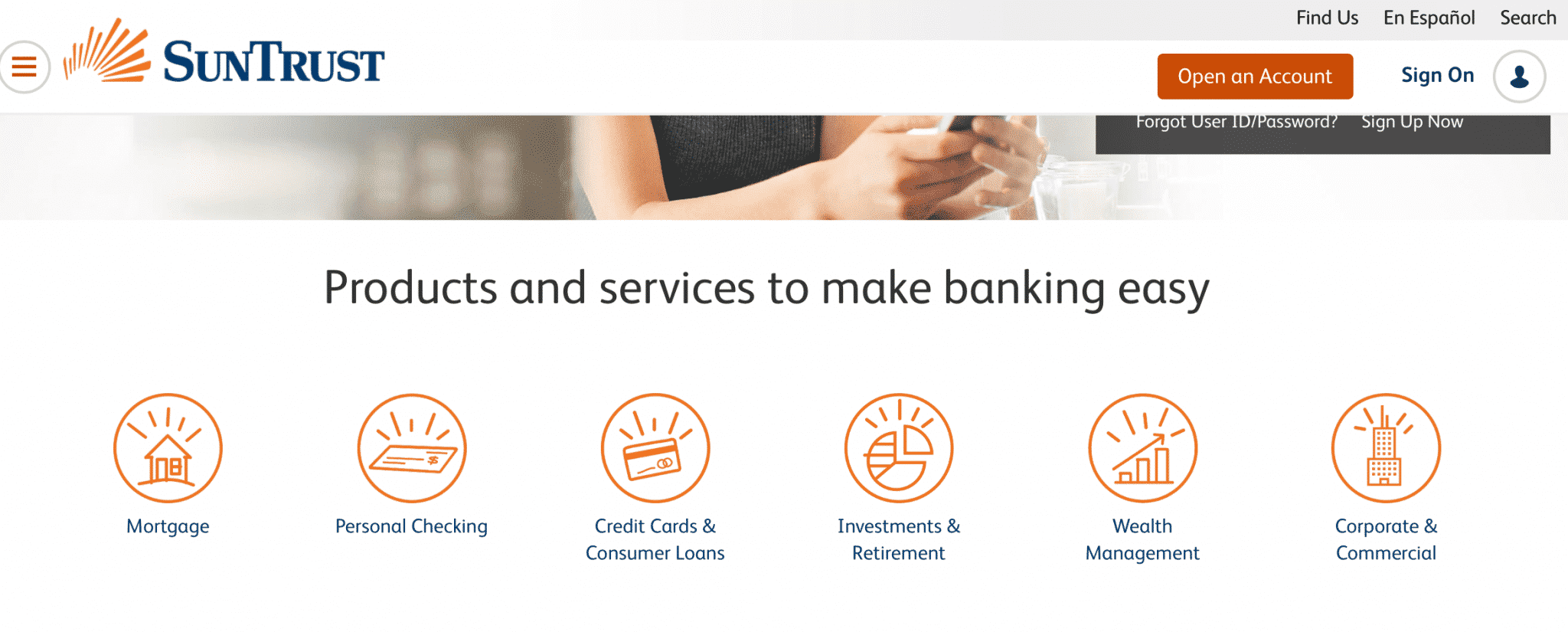 SunTrust.com page example