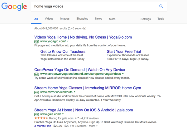 home yoga videos Google Search query results