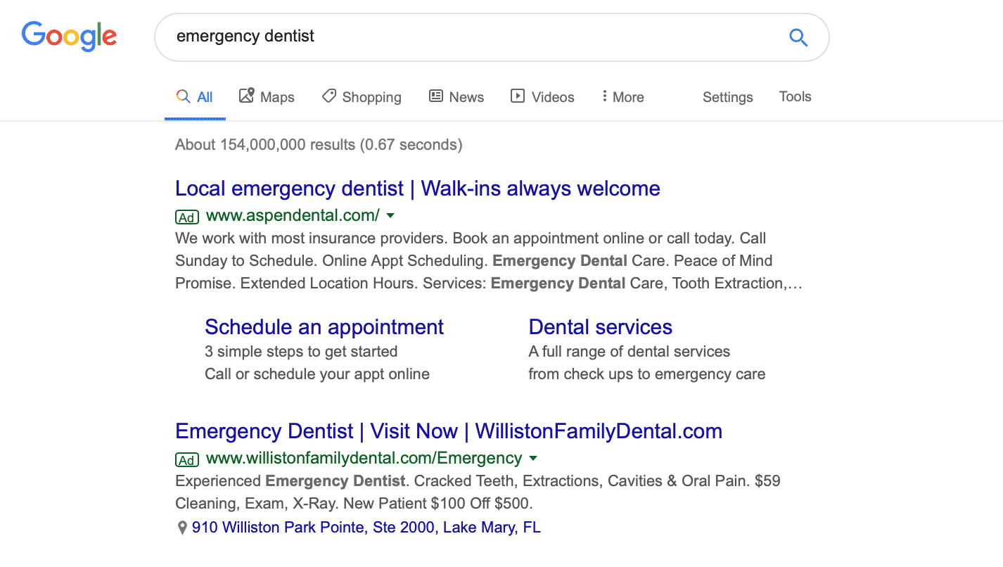 PPC dental campaigns 