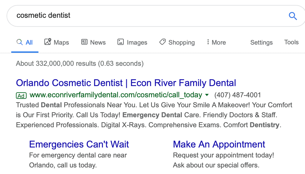 PPC dental campaigns 