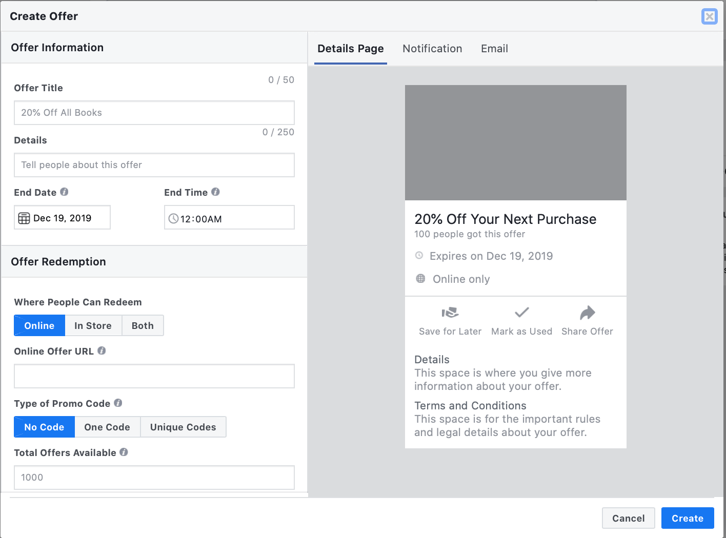 how to limit Facebook Offers 