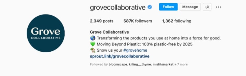 Grove Collaborative's Instagram