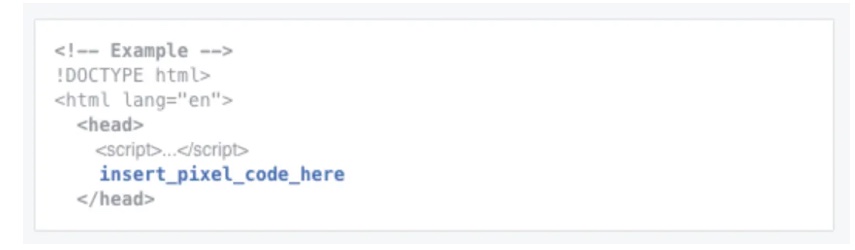 Where to insert Meta Pixel code on a site in the header section