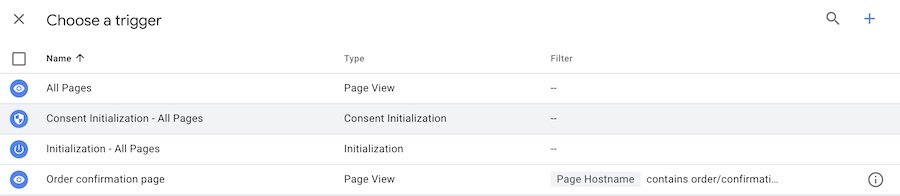 Types of triggers in Google Tag Manager