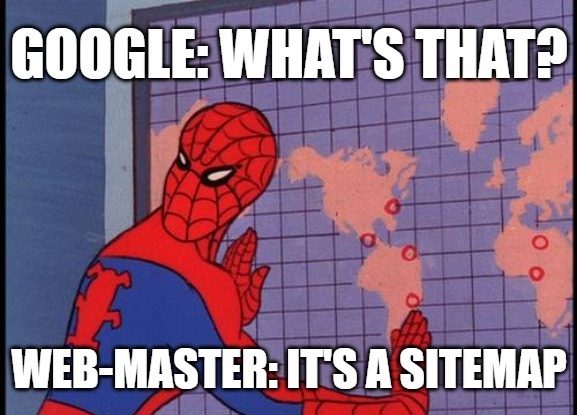 Google: What's that? Web-Master: It's a sitemap meme